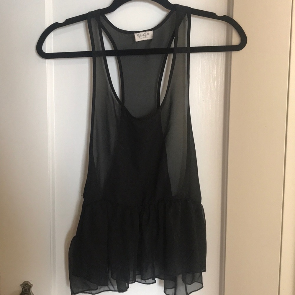 Black sheer tank top